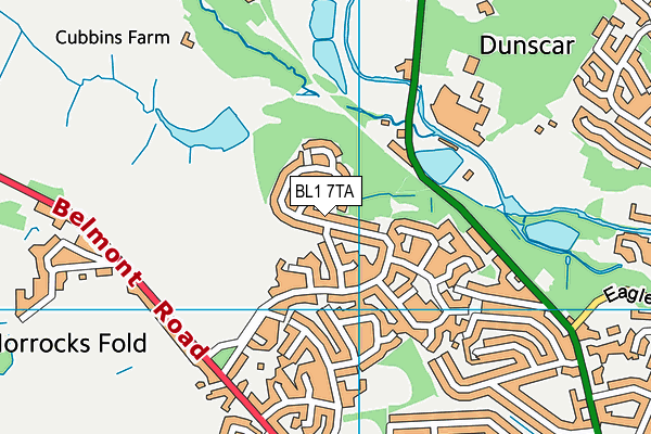 BL1 7TA map - OS VectorMap District (Ordnance Survey)