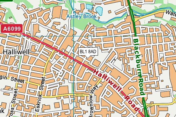 BL1 8AD map - OS VectorMap District (Ordnance Survey)
