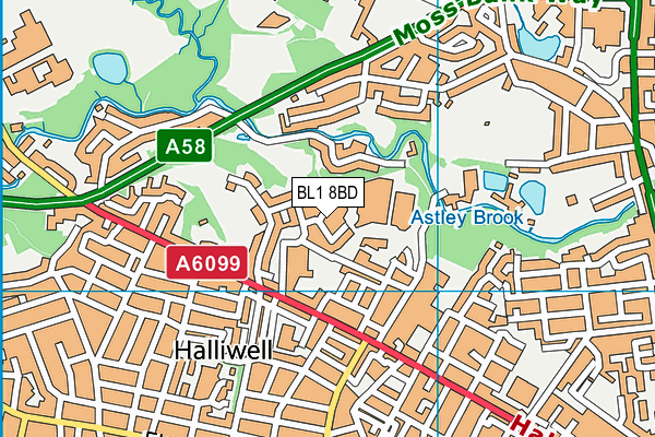 BL1 8BD map - OS VectorMap District (Ordnance Survey)