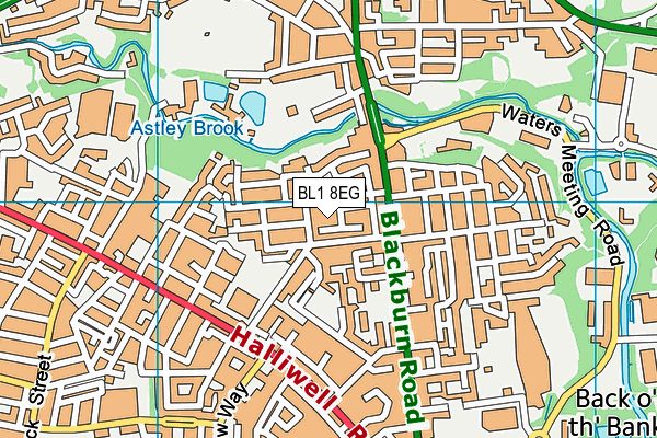 BL1 8EG map - OS VectorMap District (Ordnance Survey)