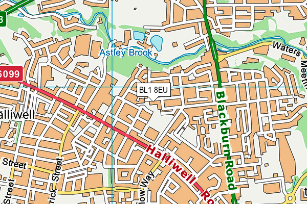 BL1 8EU map - OS VectorMap District (Ordnance Survey)