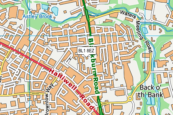 BL1 8EZ map - OS VectorMap District (Ordnance Survey)