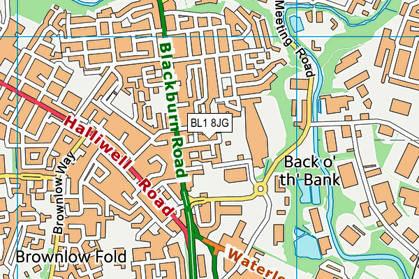 BL1 8JG map - OS VectorMap District (Ordnance Survey)