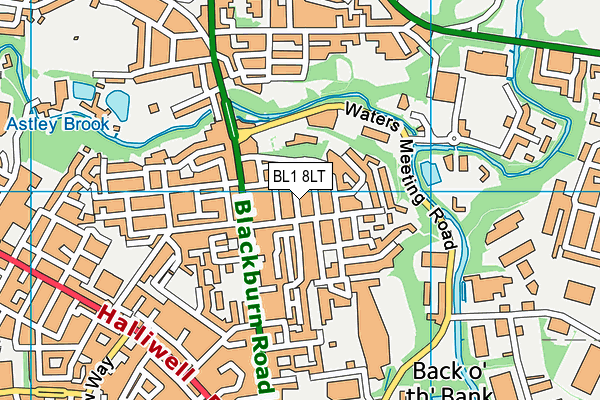 BL1 8LT map - OS VectorMap District (Ordnance Survey)