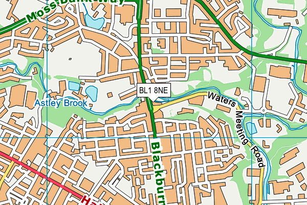 BL1 8NE map - OS VectorMap District (Ordnance Survey)