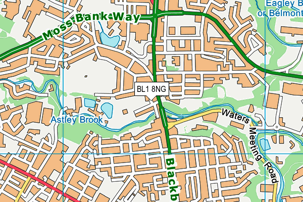 BL1 8NG map - OS VectorMap District (Ordnance Survey)