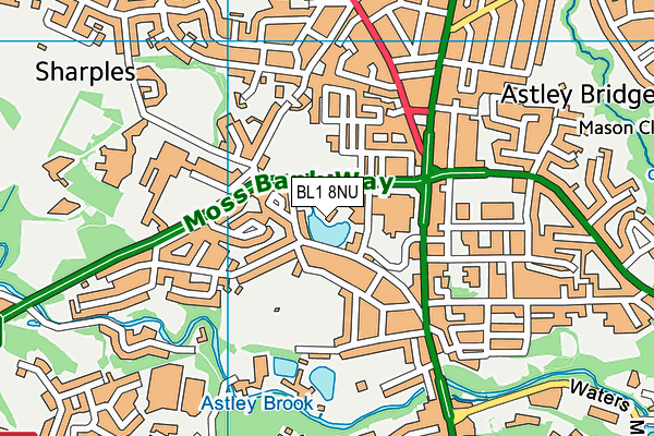 BL1 8NU map - OS VectorMap District (Ordnance Survey)