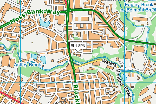 BL1 8PN map - OS VectorMap District (Ordnance Survey)