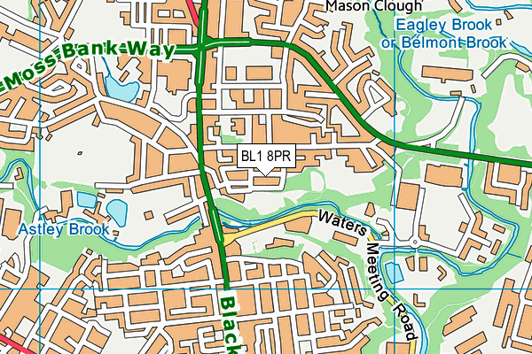 BL1 8PR map - OS VectorMap District (Ordnance Survey)