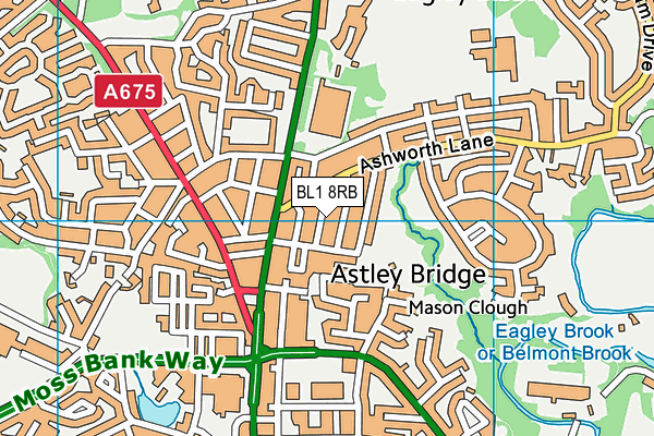 BL1 8RB map - OS VectorMap District (Ordnance Survey)