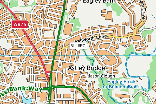 BL1 8RG map - OS VectorMap District (Ordnance Survey)