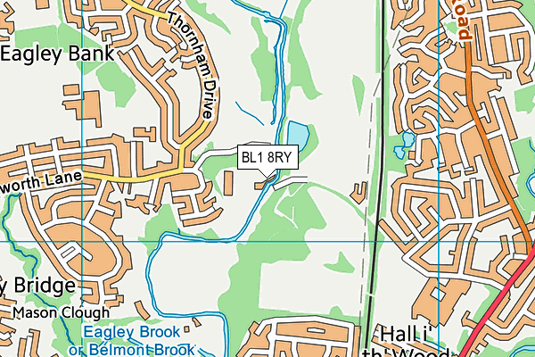 BL1 8RY map - OS VectorMap District (Ordnance Survey)