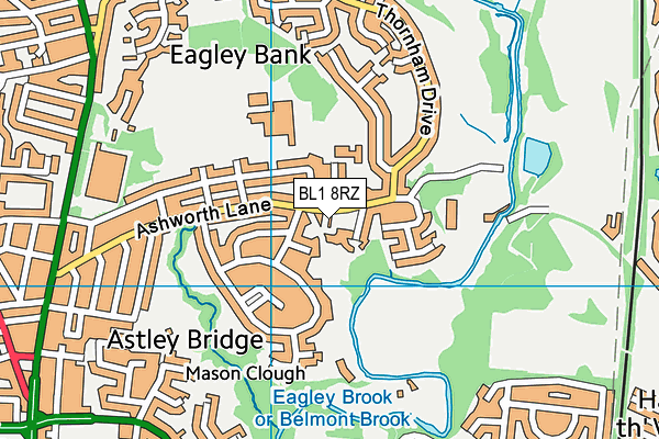 BL1 8RZ map - OS VectorMap District (Ordnance Survey)