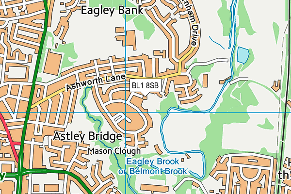 BL1 8SB map - OS VectorMap District (Ordnance Survey)