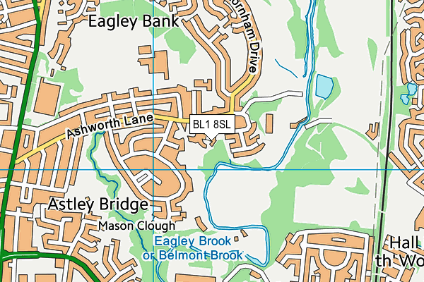 BL1 8SL map - OS VectorMap District (Ordnance Survey)