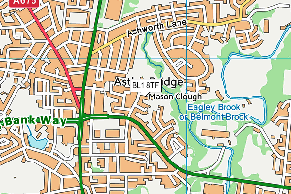 BL1 8TF map - OS VectorMap District (Ordnance Survey)