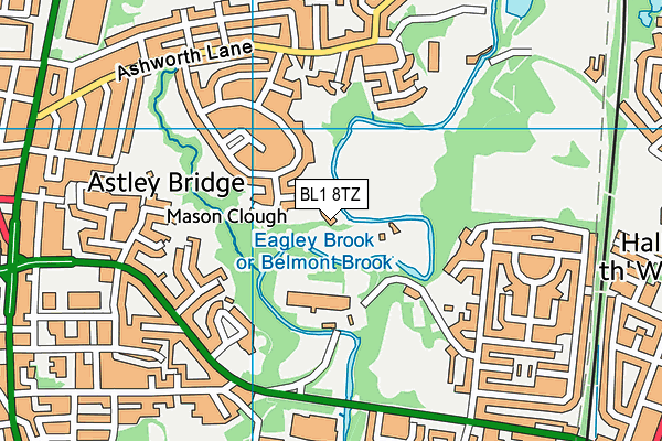 BL1 8TZ map - OS VectorMap District (Ordnance Survey)