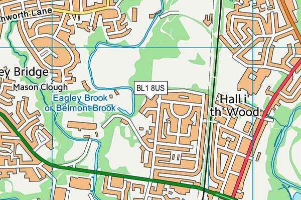 BL1 8US map - OS VectorMap District (Ordnance Survey)