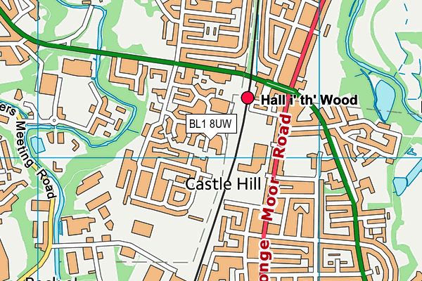 BL1 8UW map - OS VectorMap District (Ordnance Survey)