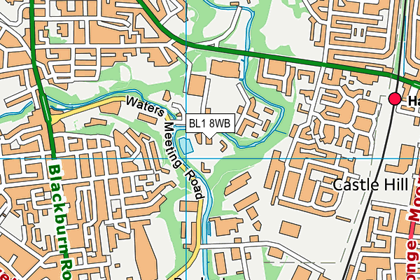 BL1 8WB map - OS VectorMap District (Ordnance Survey)