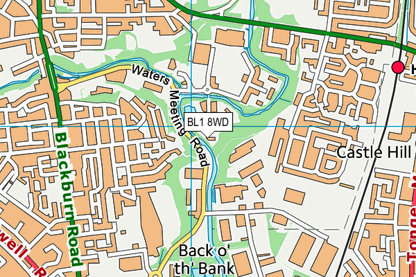 BL1 8WD map - OS VectorMap District (Ordnance Survey)