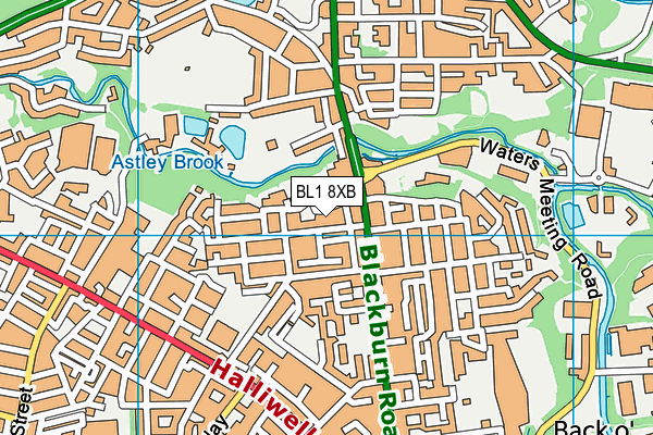 BL1 8XB map - OS VectorMap District (Ordnance Survey)