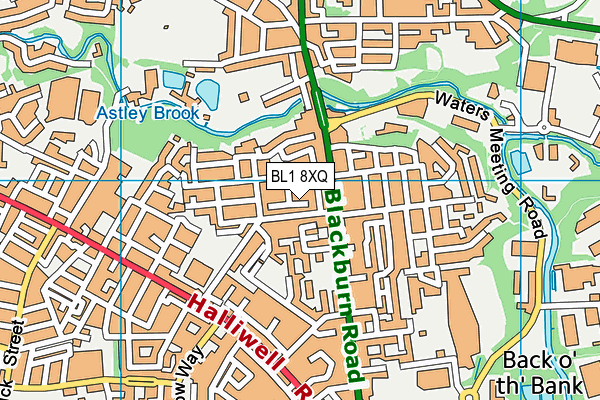 BL1 8XQ map - OS VectorMap District (Ordnance Survey)