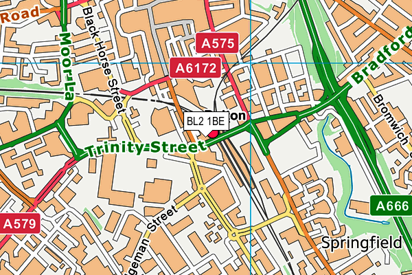 BL2 1BE map - OS VectorMap District (Ordnance Survey)