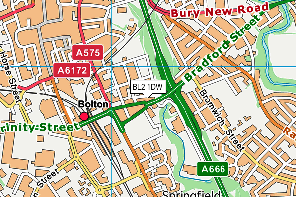 BL2 1DW map - OS VectorMap District (Ordnance Survey)