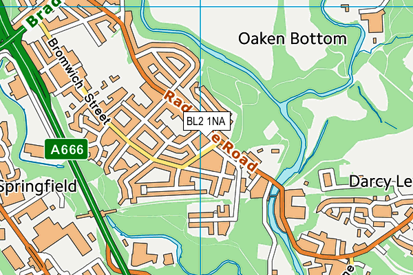 BL2 1NA map - OS VectorMap District (Ordnance Survey)