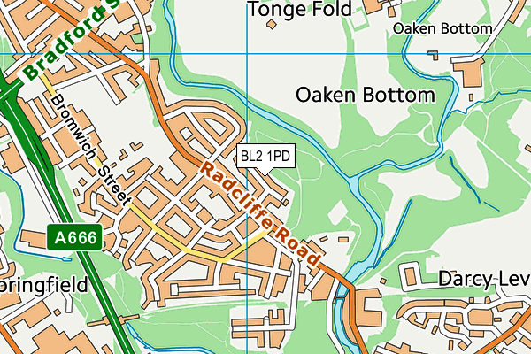 BL2 1PD map - OS VectorMap District (Ordnance Survey)