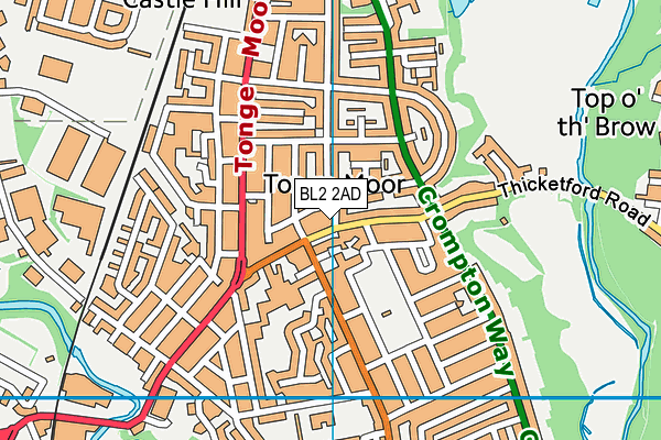 BL2 2AD map - OS VectorMap District (Ordnance Survey)