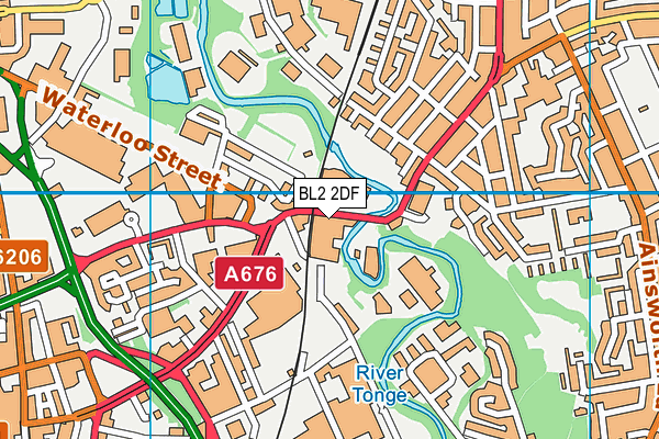 BL2 2DF map - OS VectorMap District (Ordnance Survey)