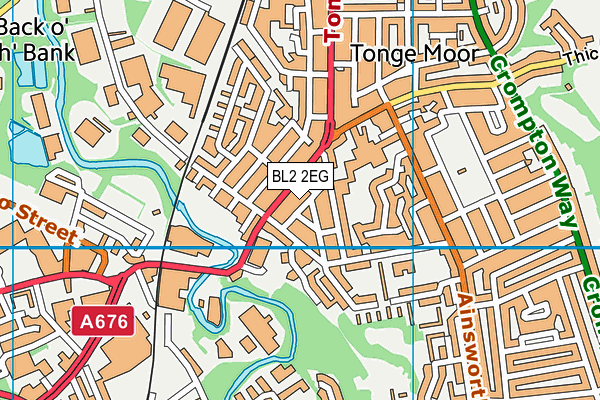BL2 2EG map - OS VectorMap District (Ordnance Survey)
