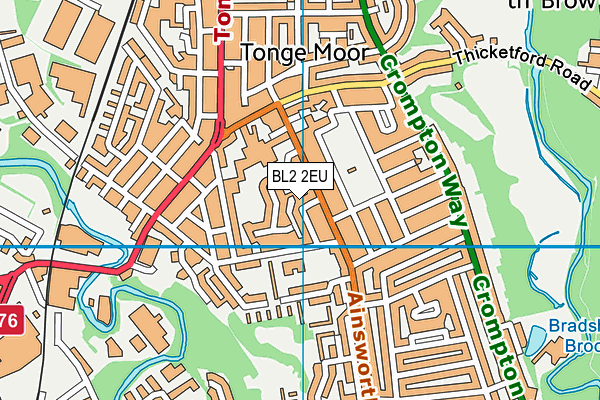 BL2 2EU map - OS VectorMap District (Ordnance Survey)