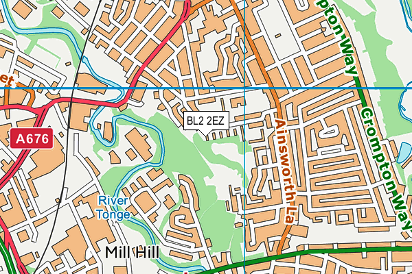 BL2 2EZ map - OS VectorMap District (Ordnance Survey)