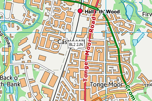 BL2 2JN map - OS VectorMap District (Ordnance Survey)