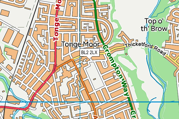 BL2 2LX map - OS VectorMap District (Ordnance Survey)