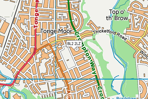 BL2 2LZ map - OS VectorMap District (Ordnance Survey)