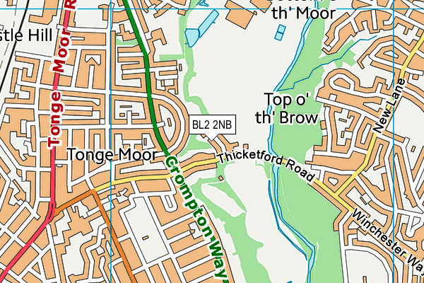 BL2 2NB map - OS VectorMap District (Ordnance Survey)