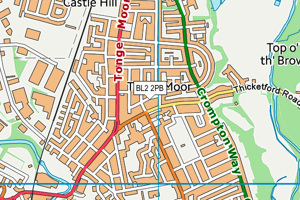 BL2 2PB map - OS VectorMap District (Ordnance Survey)
