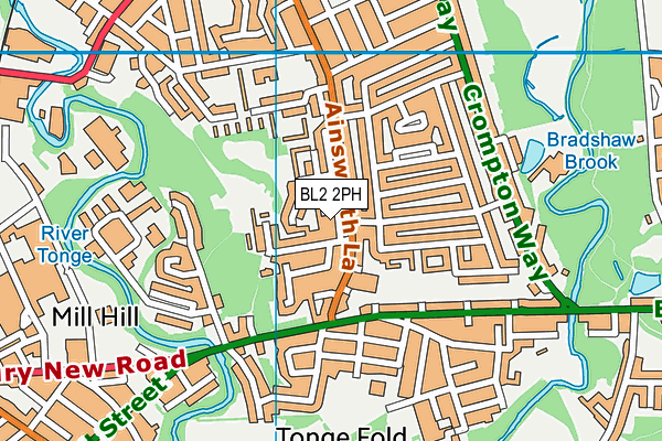 BL2 2PH map - OS VectorMap District (Ordnance Survey)