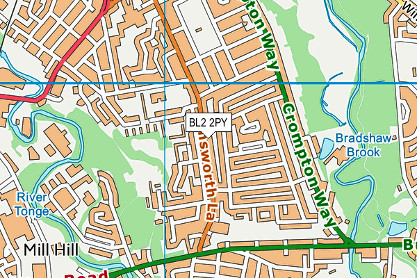 BL2 2PY map - OS VectorMap District (Ordnance Survey)