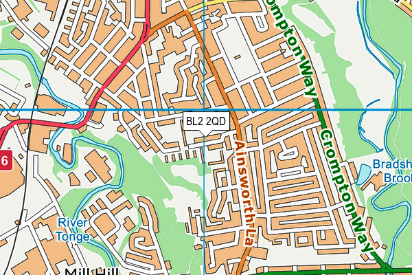 BL2 2QD map - OS VectorMap District (Ordnance Survey)