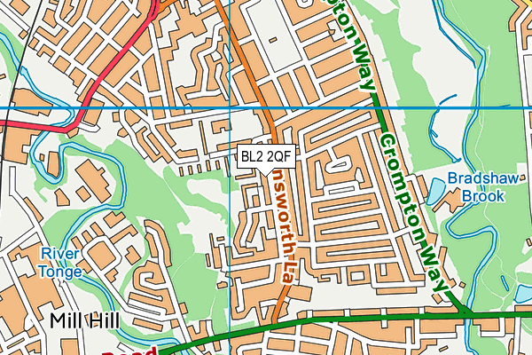 BL2 2QF map - OS VectorMap District (Ordnance Survey)