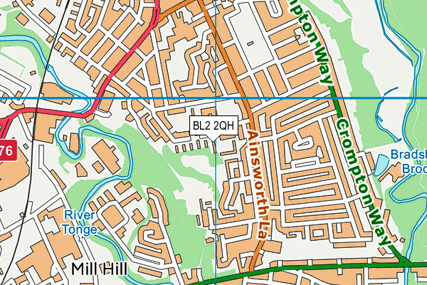BL2 2QH map - OS VectorMap District (Ordnance Survey)