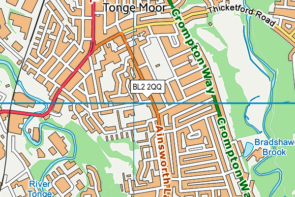 BL2 2QQ map - OS VectorMap District (Ordnance Survey)