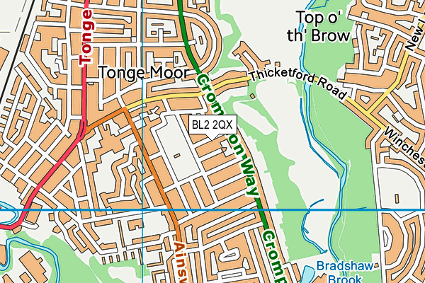 BL2 2QX map - OS VectorMap District (Ordnance Survey)