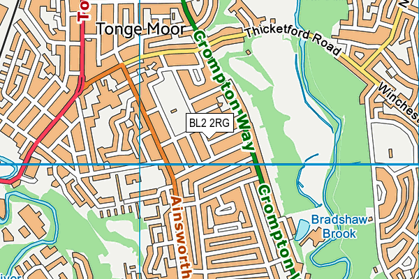 BL2 2RG map - OS VectorMap District (Ordnance Survey)