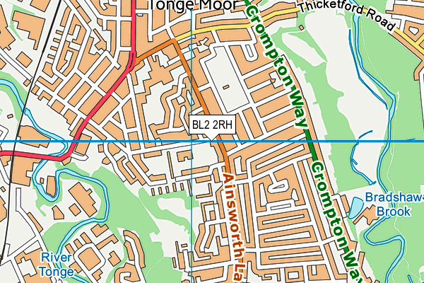 Moorgate Primary School map (BL2 2RH) - OS VectorMap District (Ordnance Survey)